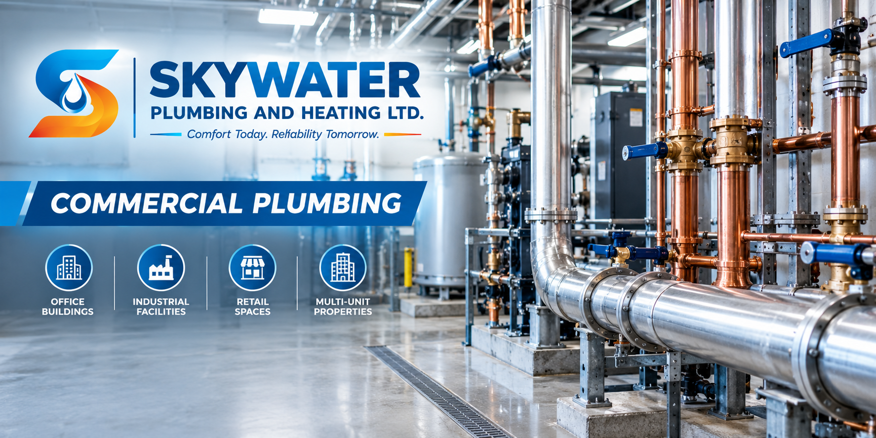 Skywater plumber completing residential plumbing work
